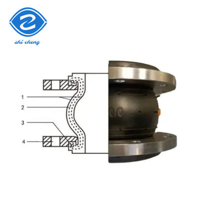 PN6-PN40 Dn200pn16 โลหะคาร์บอนเหล็กเหล็กกระปุก Flange Single Sphere Rubber Expansion Joint