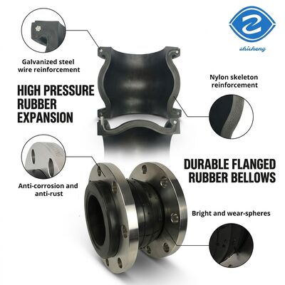 วงกลม Double Arch Expansion Joint Epdm รูเบอร์ Joint Booster Ring สําหรับการใช้งานความดันสูง