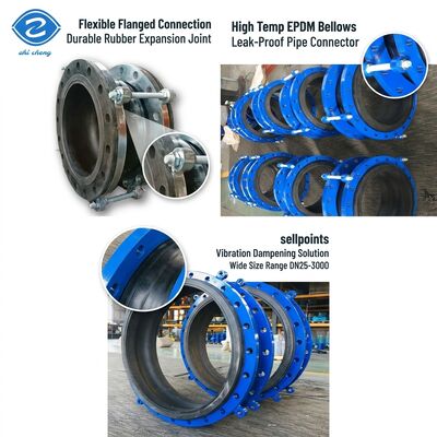Epdm Bellows Expansion Joint อุณหภูมิสูง ความยืดหยุ่น การเชื่อมต่อ Flange NR ยาง
